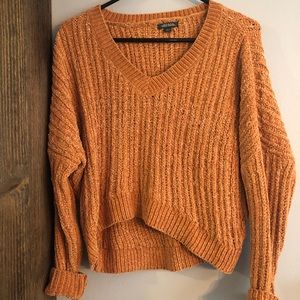Small Burnt Yellow Cropped Sweater